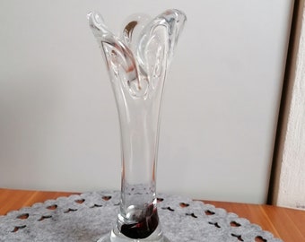 Vintage crystal vase / 1980 / made in europe