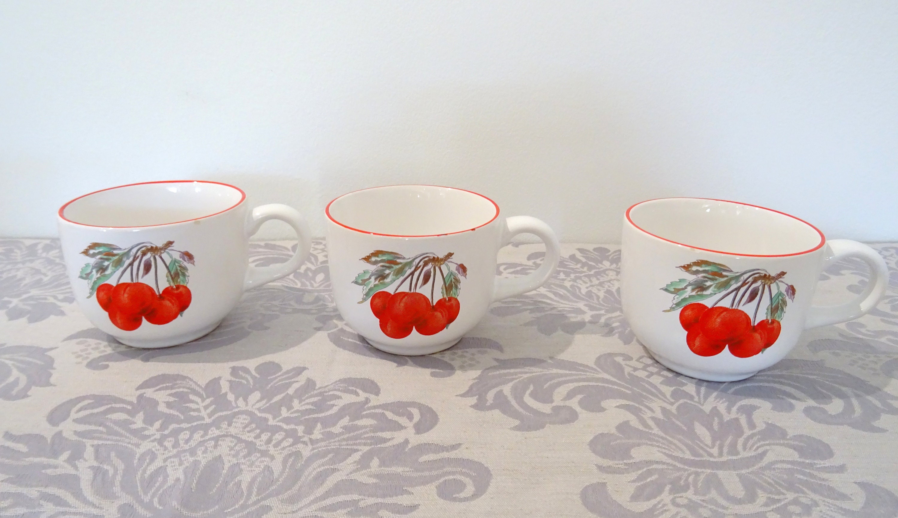 Vintage Collection Set of 6 Tea Cups Cherry Tea Set 6 Etsy