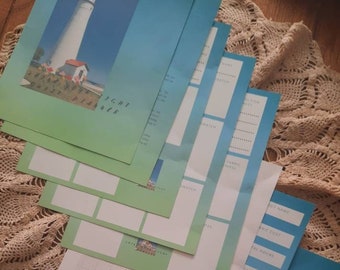 Quilting Project Planner Coastal Theme Downloadable Gift "Shine Your Light" Inspirational Planner Cost Analysis Planner Page Printable Grid