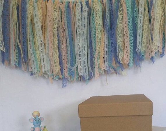 Gender Reveal Baby Shower Vintage Lace Banner Swag Bunting Garland Hand Tied Party Decor Table Backdrop Free Shipping