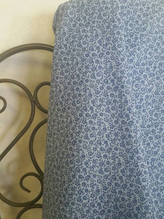 VIP by Cranston Print Works La-Annabella Dark Blue Small Flowers on Light Blue Dotted Background 100% Cotton Free Shipping