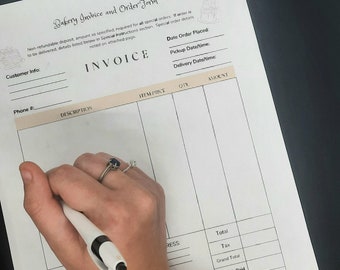 Home Bakery Business Invoice Bundle, Printable Invoice, Bakery Order Form, Special Order Detail Form, Contract, with Sketch Sheet Printable