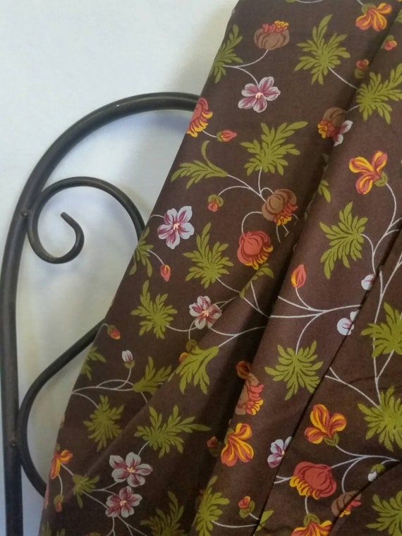 Free Shipping Quilting Fabric, 100 Percent Cotton, Dargate Vines by Margo Krager Avocado, Brown, Flowers Crafting Sewing and Quilting