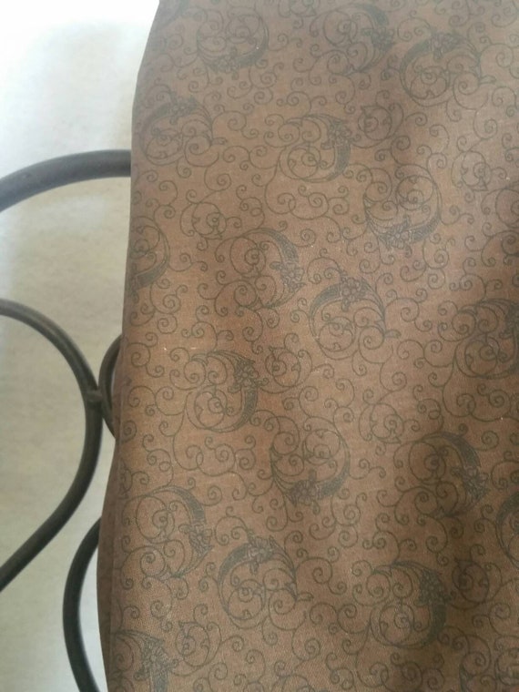 Quilters Collectibles Mirrored Leaves Dark Brown Leaves on Med. Brown Background Quilting, Crafting 100 Percent Cotton Fabric Free Shipping