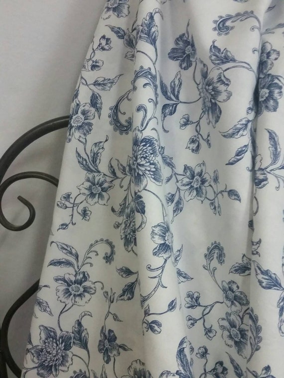 Robert Kaufman Whisper Prints in Navy Blue Flowers on White Background 54" wide Cotton Fabric for Quilting and Crafting Free Shipping