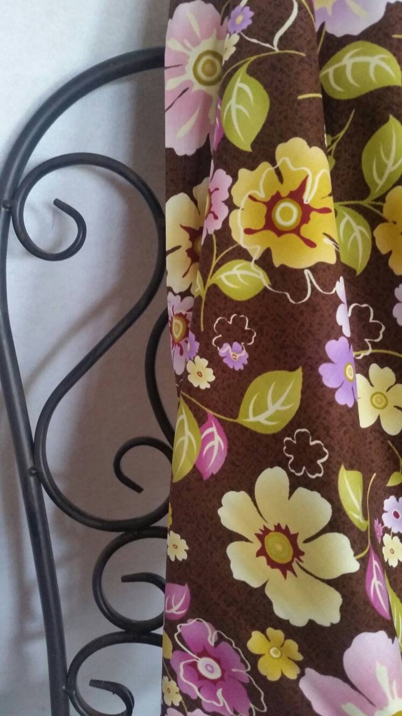 Soiree Fabric Flowers on a Brown Background 100 Percent Cotton Fabric for Quilting Henry Glass and Co Crafting and Sewing Free Shipping
