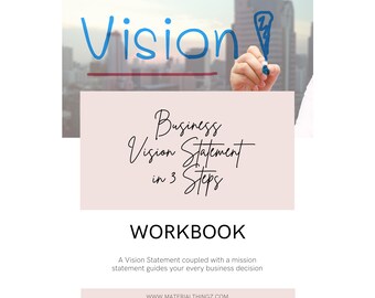 Small Business Vision Workbook PDF Planner, Entrepreneur Vision Statement Workbook Mini Course, Minimalist Business Design Statement Sign