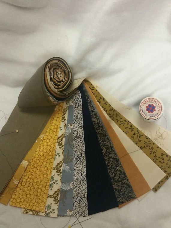 Civil War Inspired Jelly Roll Grouping of 12 Fabrics Kona Bay, Windham, Penny Rose, Andover Crafting and Quilting 100 Percent Cotton Strips