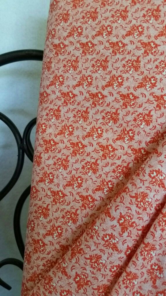 Free Shipping Quilting Fabric, 100 Percent Cotton Orange Flowers on White Background
