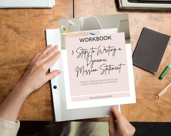 Mission Statement Printable Workbook DIY Mission Statement for Business Mission Statement in 3 Easy Steps for Downloading Mission Statement