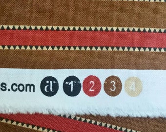 100 % Cotton Fabric, Striped Brown and Burgundy 2-yard Fabric Bundle, Andover's Carlisle by Kathy Hall for Quilting, Crafting, Sewing