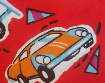 Children's Fabric 2 Yard Bundle Red Green Yellow Speed Racer Cars Pattern in 100 percent Cotton Material Quilt Shop Quality Free Shipping