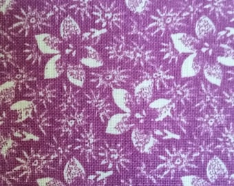 White Flowers on Orchid Background Fabric 2 Yard Sale Fabric Bundle Free Shipping Quilting Sewing Crafting Fabric, 100 Percent Cotton Fabric