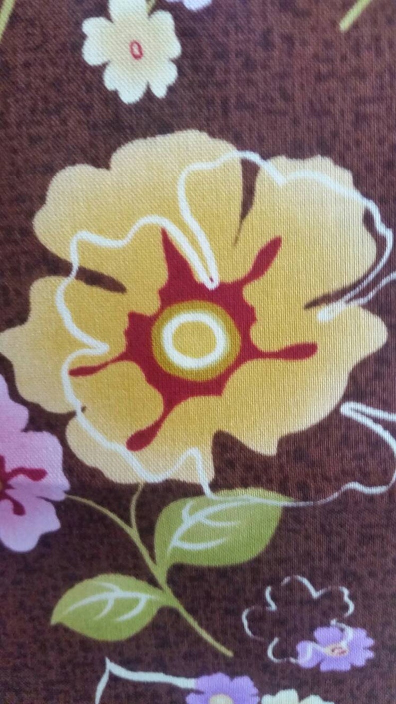 Soiree Fabric Flowers on a Brown Background 100 Percent Cotton Fabric for Quilting Henry Glass and Co Crafting and Sewing Free Shipping