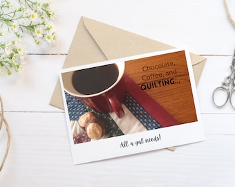 Printable Blank Note Card Quilting Themed Cards Digital Printing Card Set of Four Printable blank  Downloadable Assorted Stationary Cards