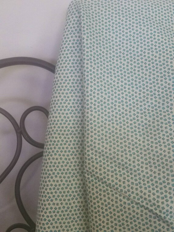 Free Shipping Quilting Fabric 100 Percent Cotton DS Quilts Collection Blossom Reel Squares Teal Home Decor Sewing, Crafting, Quilting Fabric