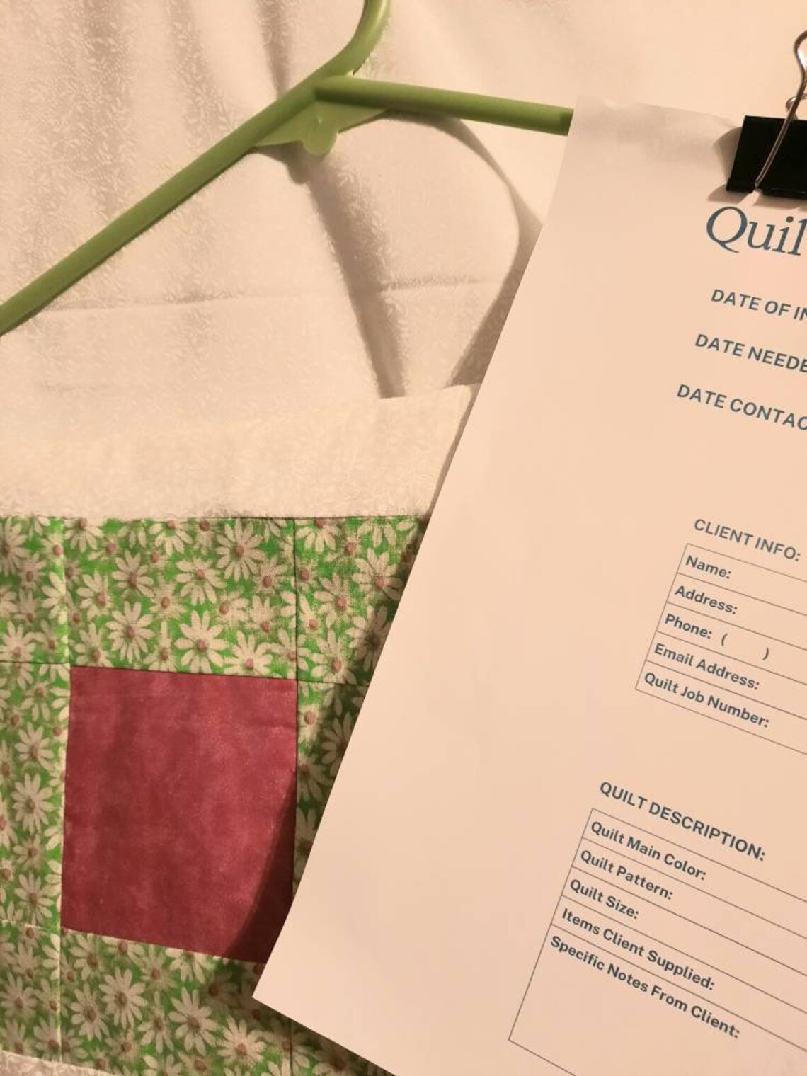 Printable Home Quilting Business Invoice/sales Order and Etsy