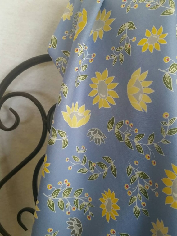 Penny Rose Monday Monday by Jill Finley in Blue Background 100% Cotton Quilting Crafting Sewing Fabric Free Shipping