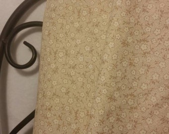Fabric 2 Yard Bundle 100 Percent Cotton Material Dainty Eggshell Flowers on a Beige Background MDG Brand Fabric Sewing, Crafting, Quilting