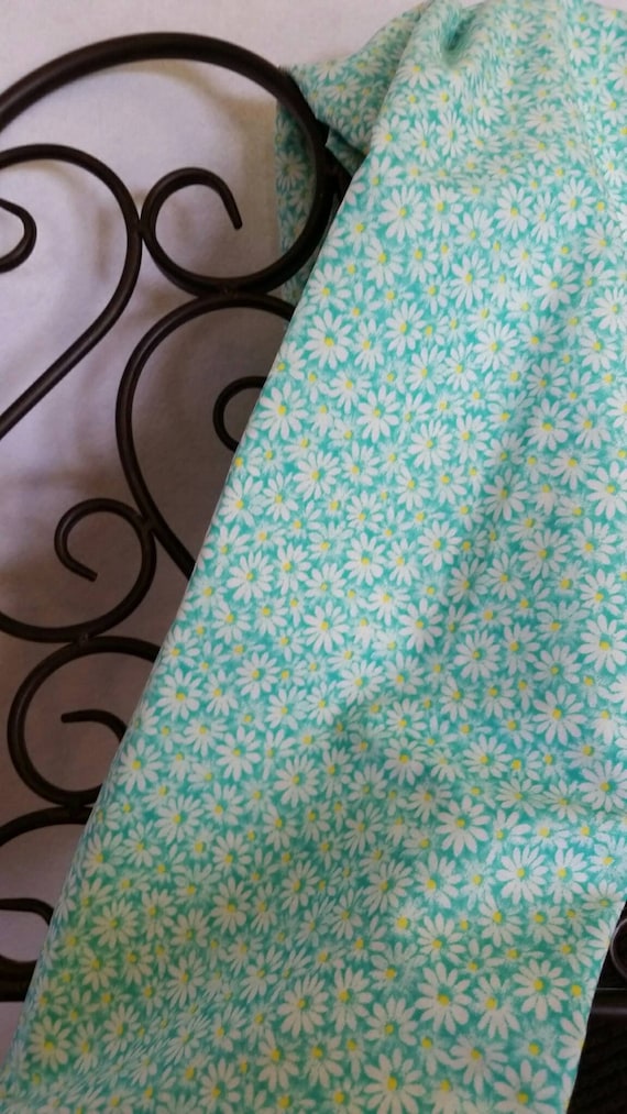 Free Shipping Quilting Fabric, 100 Percent Cotton Sea Mist Green with Yellow Centers