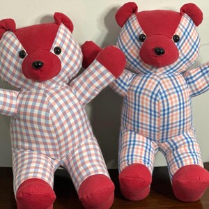 SALE! Memory Bear, Memory Stuffed Bear, Keepsake Bear,  remembrance bear, bereavement teddy bear made from loved ones clothes, handmade Bear