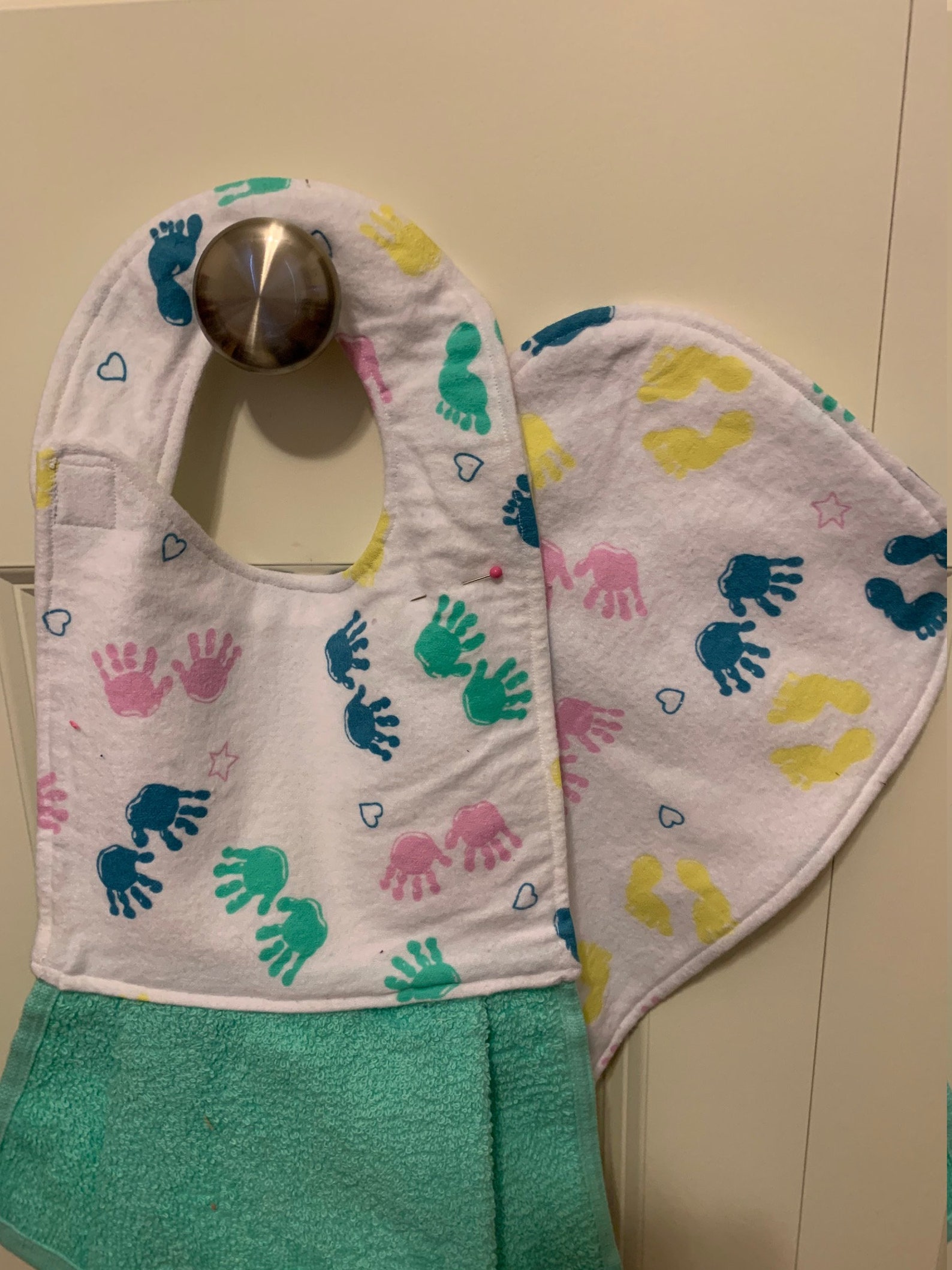 Baby Bib w/ Washcloth and Burp Pad Set Etsy