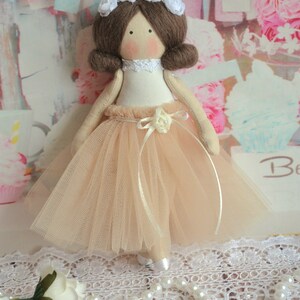 doll 20 cm, flower girl gift, nude dress, bridesmaids' gift, gift for girl, flower girl proposal, personalized doll, flower girl doll image 3