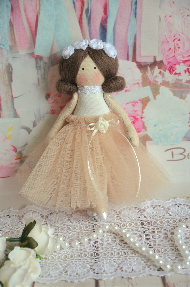 doll 20 cm, flower girl gift, nude dress, bridesmaids' gift, gift for girl, flower girl proposal, personalized doll, flower girl doll image 3