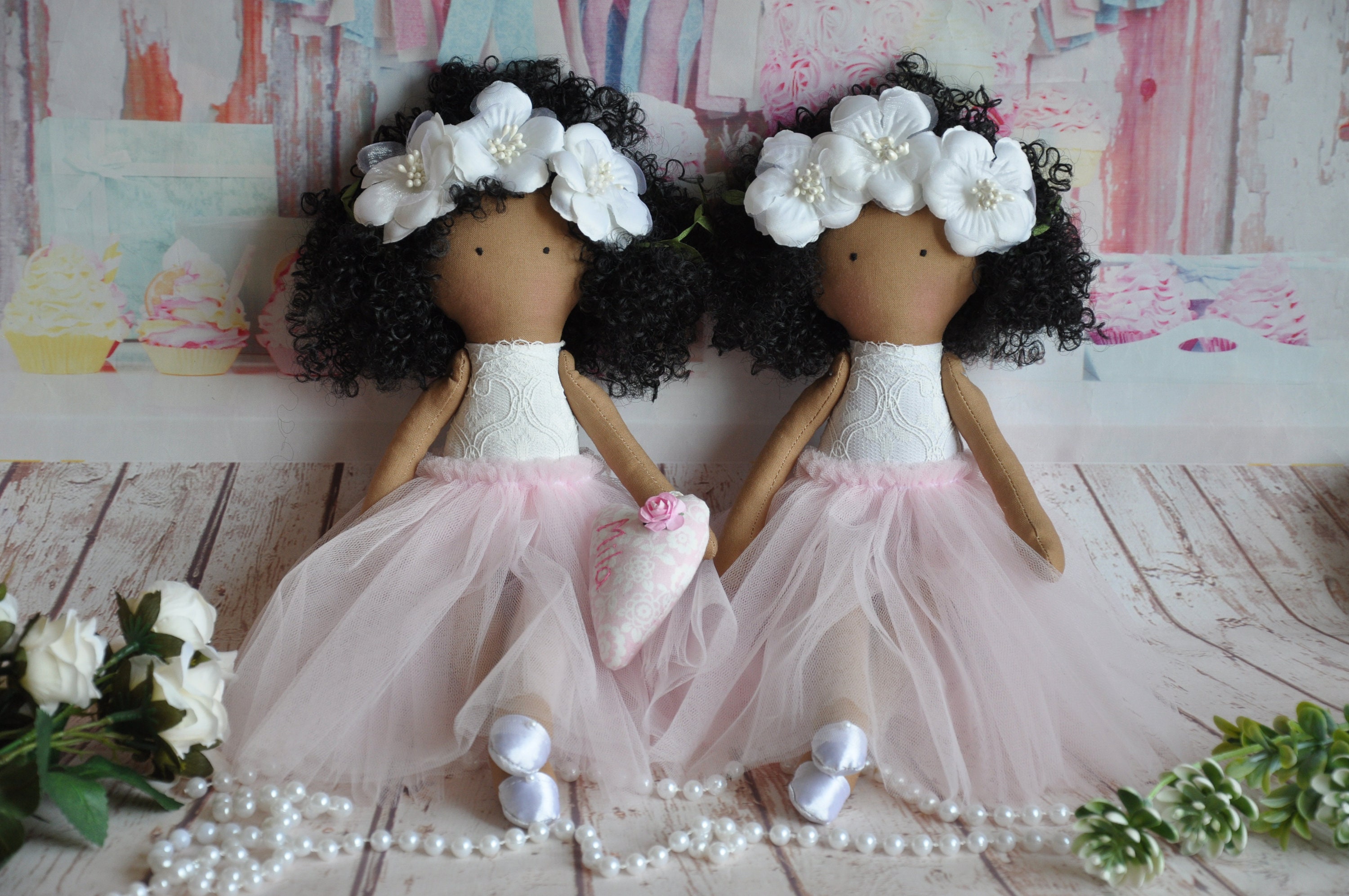 Flower girl gift black doll African American doll gift for Etsy