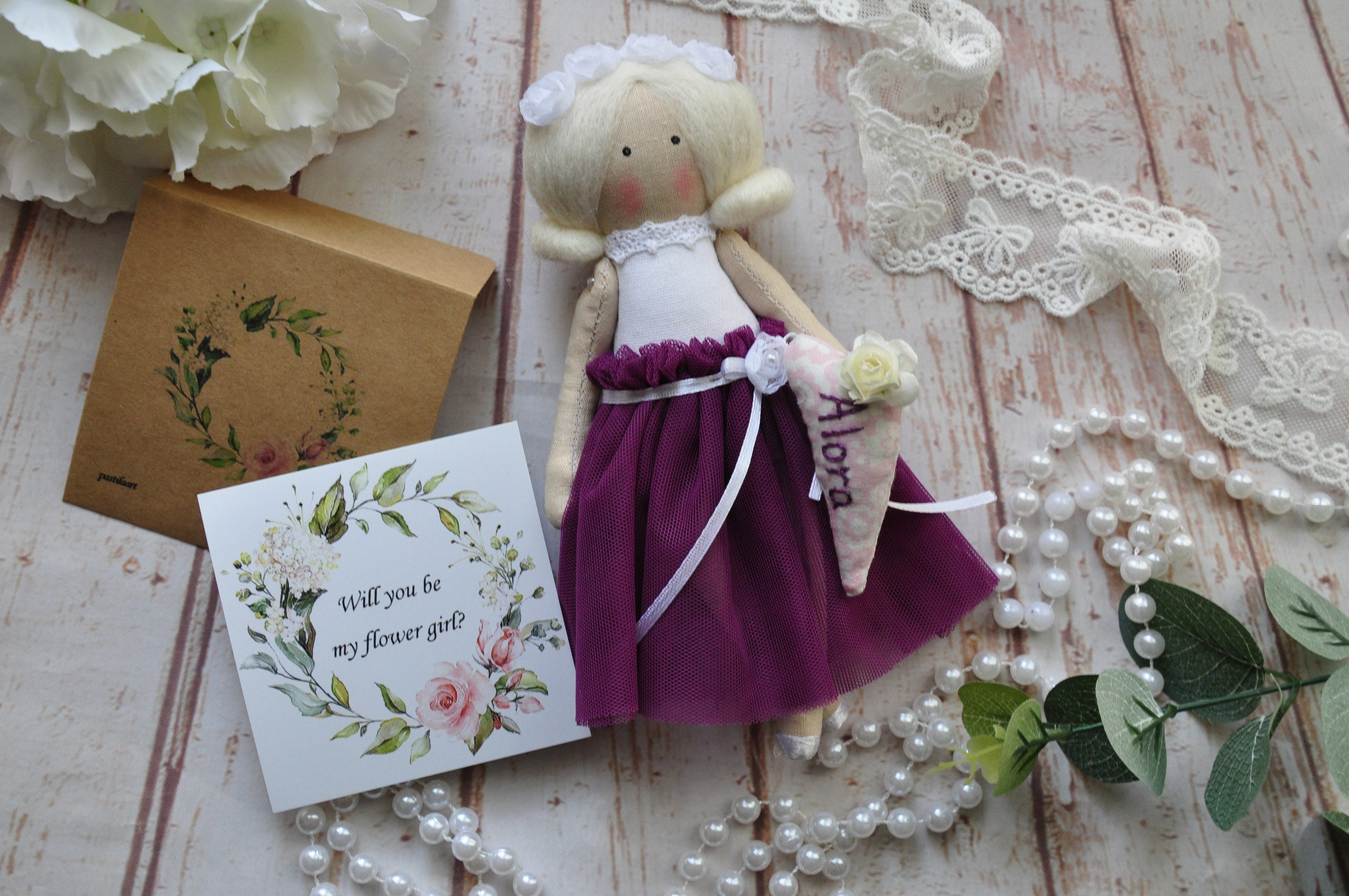 Doll 20 cm flower girl gift flower girl proposal flower Etsy
