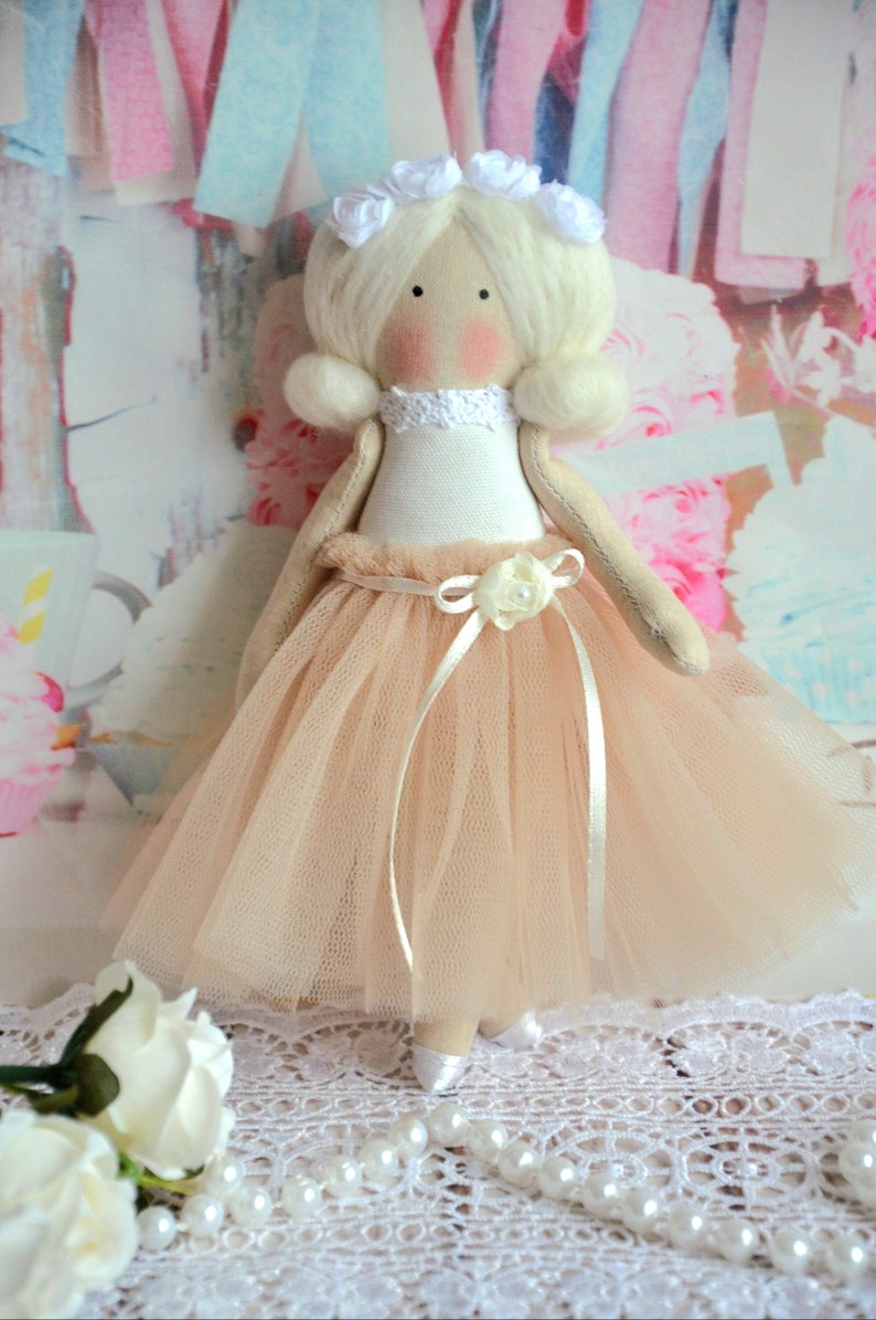doll 20 cm, flower girl gift, nude dress, bridesmaids' gift, gift for girl, flower girl proposal, personalized doll, flower girl doll image 4