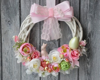 mini flower wreath , 7", wreath spring,  wreath easter, cottage decor, home decor, flower wreath, easter decor, easter decoration