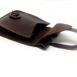 Small Medieval Bag, in Leather, With Buckle and Belt Loops. - Etsy