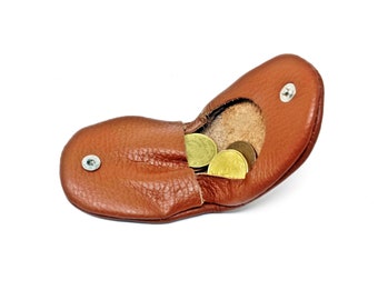 Leather Coin purse, With button, many colours