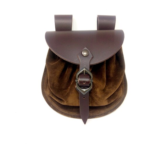 Historical Belt Bag in Leather and Suede, With Laces and  display picture 1