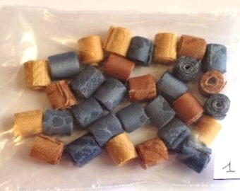 Fabric Beads - set of 31  Handmade in Italy with italian fiber  (Lot nr 1)