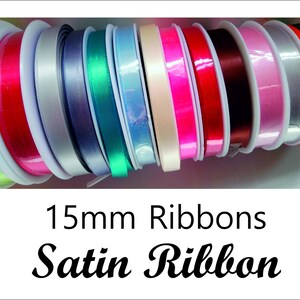 15mm, ruban de Satin - swing tag-cravate de ruban sur la chaîne d’emballage - emballage satin - ruban-cadeau