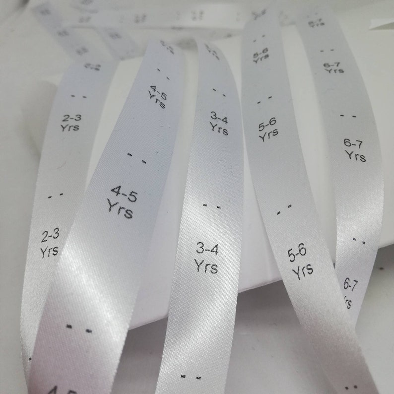 Kids Printed Garment Age Tags Foldable Size Labels 20 - Etsy