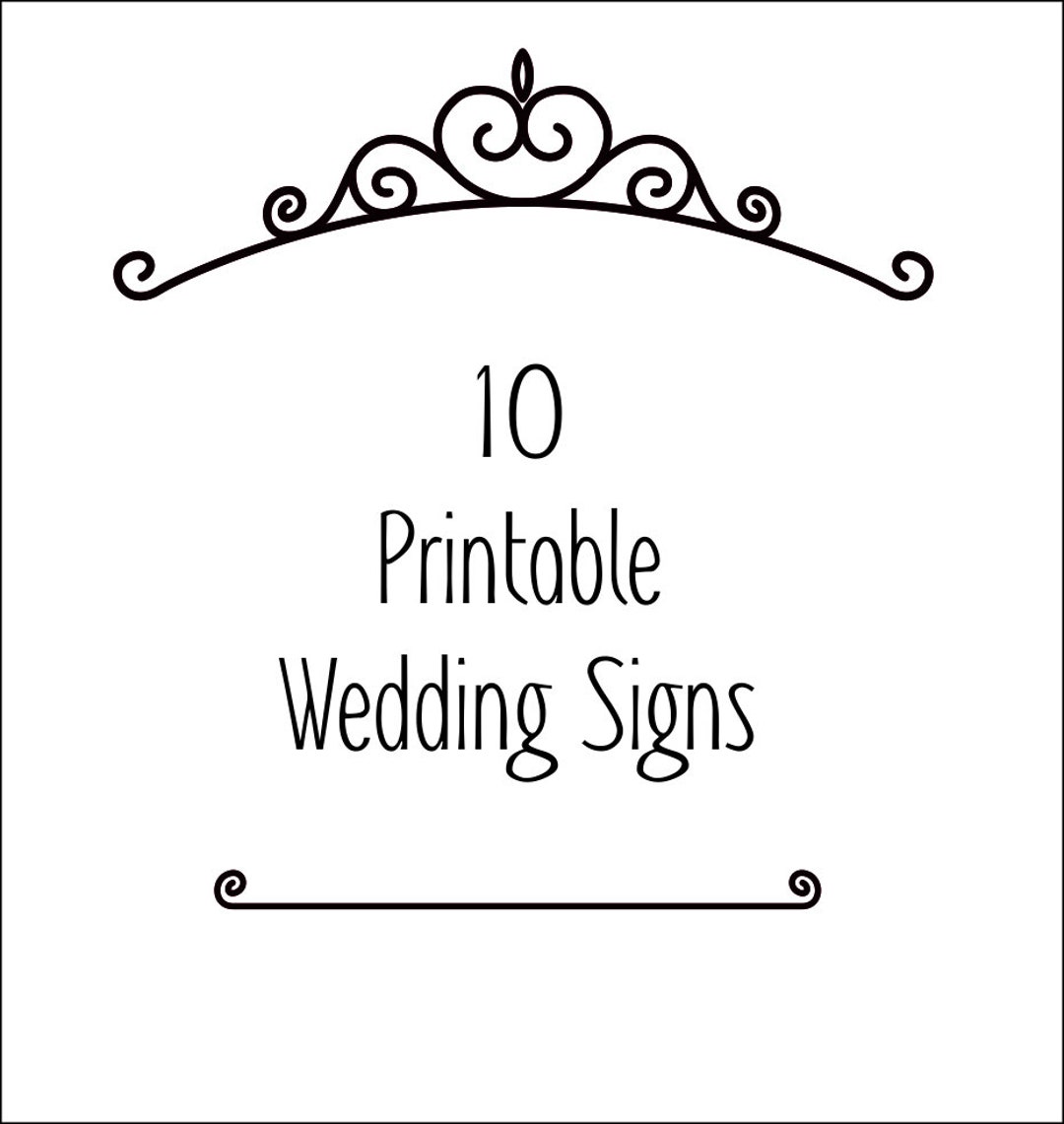10 Popular Wedding Printable Signs Printable Decor Wedding - Etsy