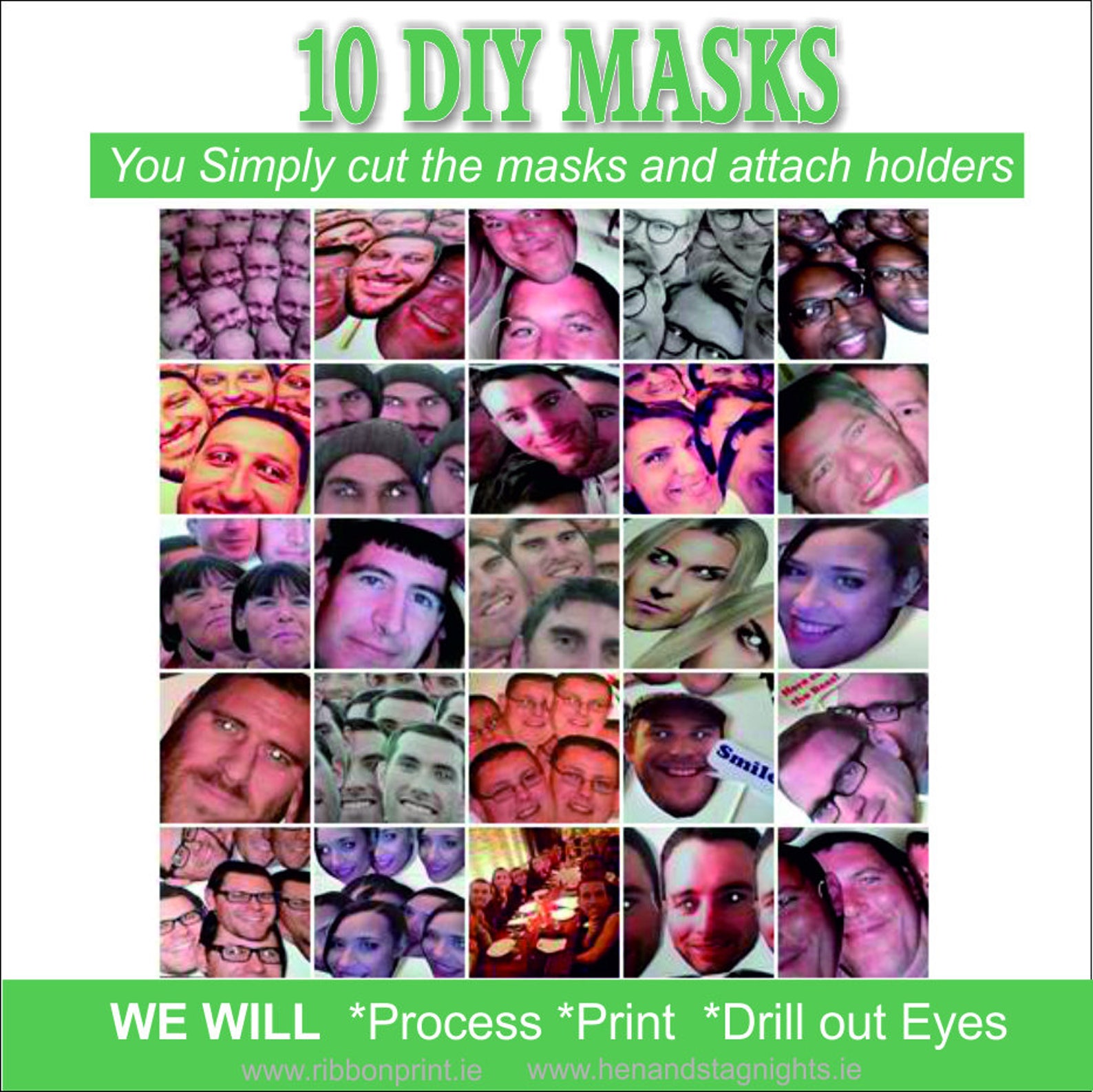 DIY Face Cut Out 10's Face Props Custom Made - Etsy