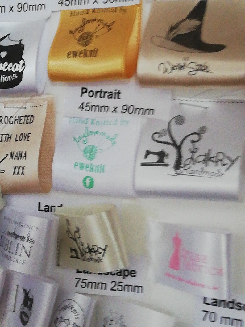 Personalised 50mm Printed Garment Name Tags Foldable | Etsy