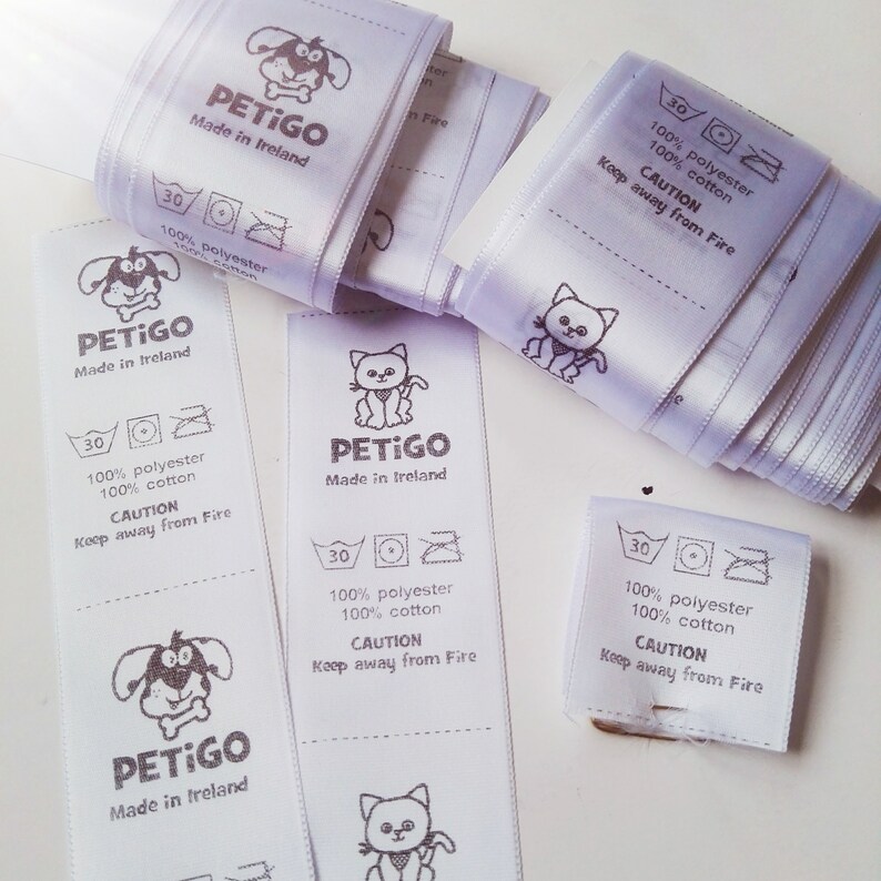 20 Personalised Garment Name Tags 25mm Printed Foldable - Etsy