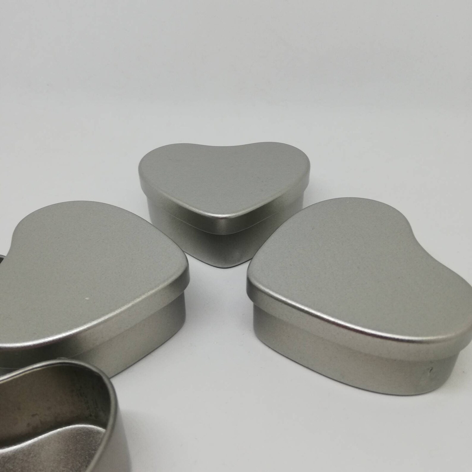 Heart Shaped Tins 5's Rose Gold Heart Silver Heart Tin Etsy