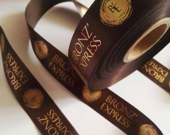 25 mm elegant specialtryckt satinband - personligt band - specialdesignat band - tryckt band - märkesband - Varumärkeslogotyp på bandet
