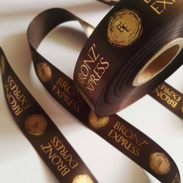 25mm Elegant Custom Printed Satin - Personalized Ribbon - custom design ribbon - printed ribbon- branded Ribbon - Brand logo on ribbon