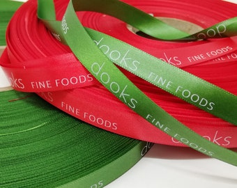 10mm Corporate Ribbon - Business brand - Elegant  Custom Printed satin - Personalized Ribbon - custom Design - Professional branded ribbon