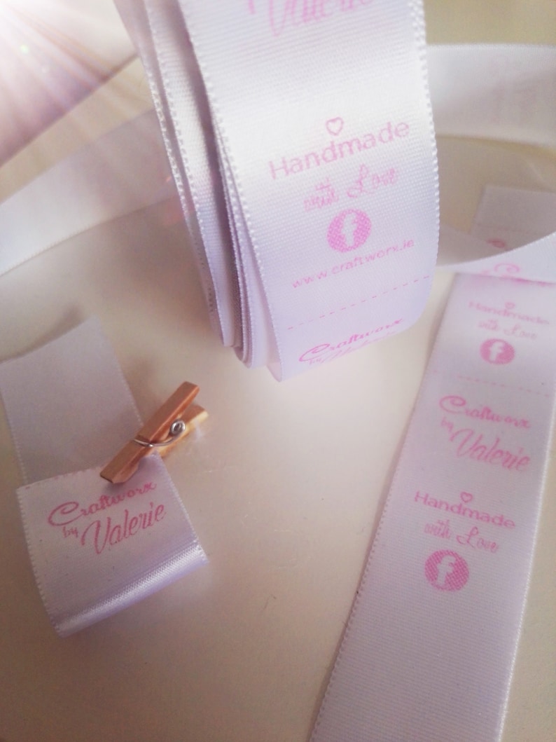 Personalised 50mm Printed Garment Name Tags Foldable | Etsy