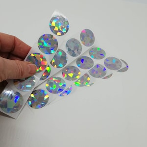 Scratch Offs - Hologramm - Hellrosa oder Blau 1 inch Runde Rubbel Aufkleber - Rubbel Aufkleber - weinrotes Herz