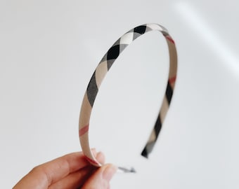 classic tiny hard headband plaid