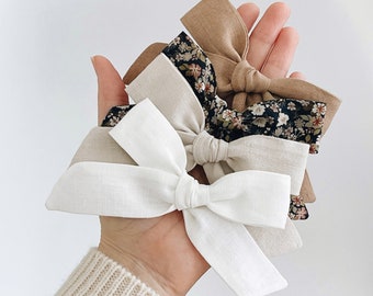 oversized schoolgirl bow linen